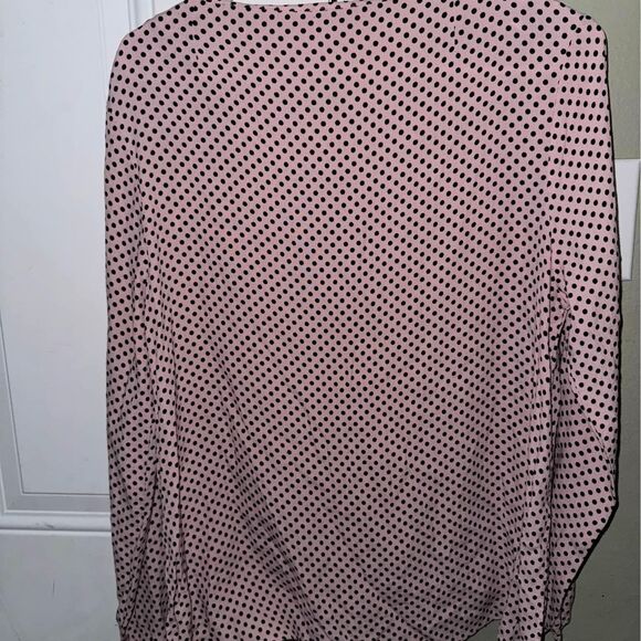 Philosophy Pink and Black Polka Dot Long Sleeve Top Sz Large - Picture 4 of 5